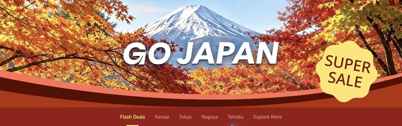 트립닷컴 Go Japan 공식 행사 페이지의 일본 여행 특가 배너