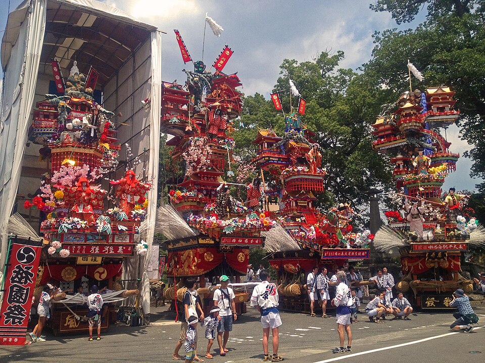 日田祇園祭的歷屆記錄照片,並非當屆活動現場。